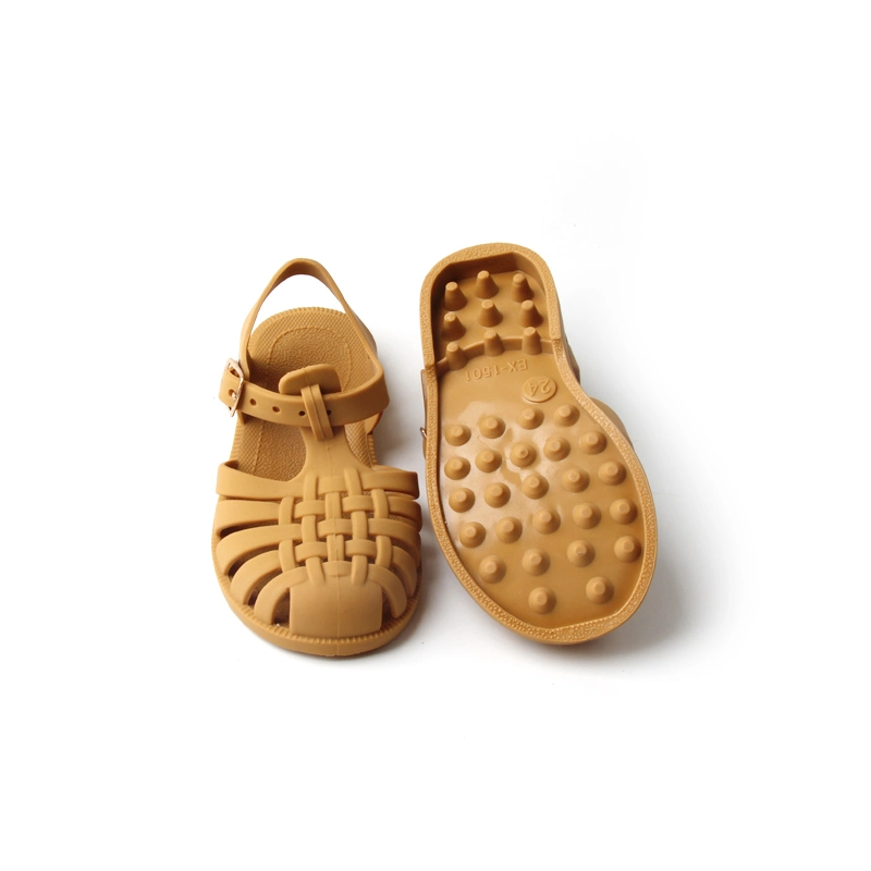 Sample Customization Mustard Jelly Shoes Welly Beach Jelly Sandal for Children