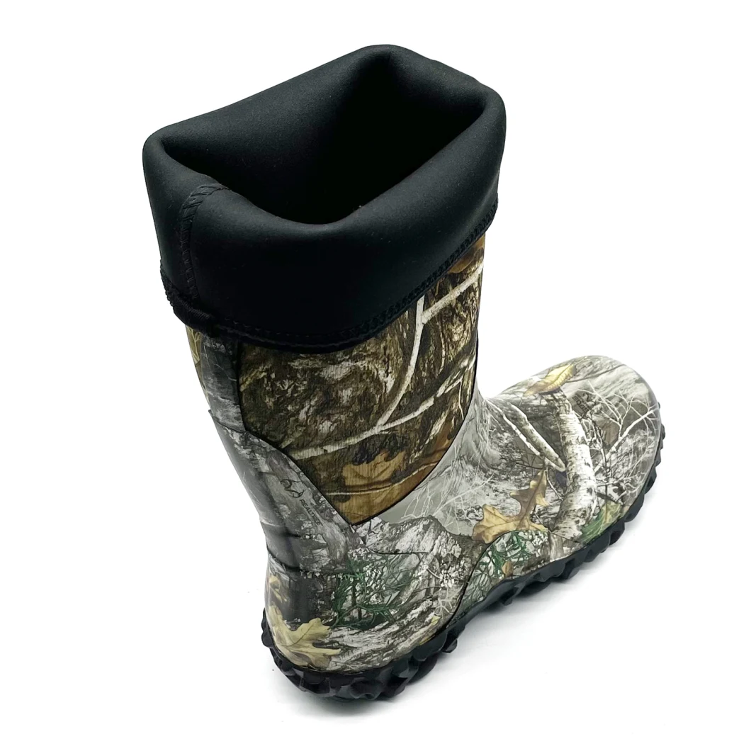 China Manufacturer Real Tree Mossy Oak Camouflage Waterproof Rubber Insulated Neoprene Boots Men′s Knee High Snake Proof Hunting Boots