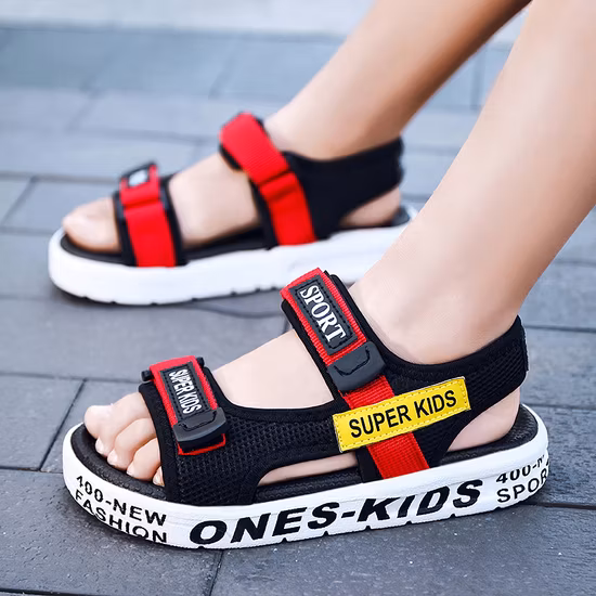 Фабричные детские горки, тапочки, пляжные детские сандалии